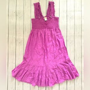Lux purple smocked dress-small